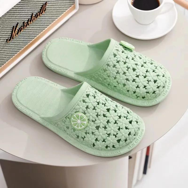 Обувь с полыми отверстиями, женские домашние сандалии с запахом, модная верхняя одежда, тапочки, бесшумная нескользящая обувь для ленивых, корейская летняя обувь