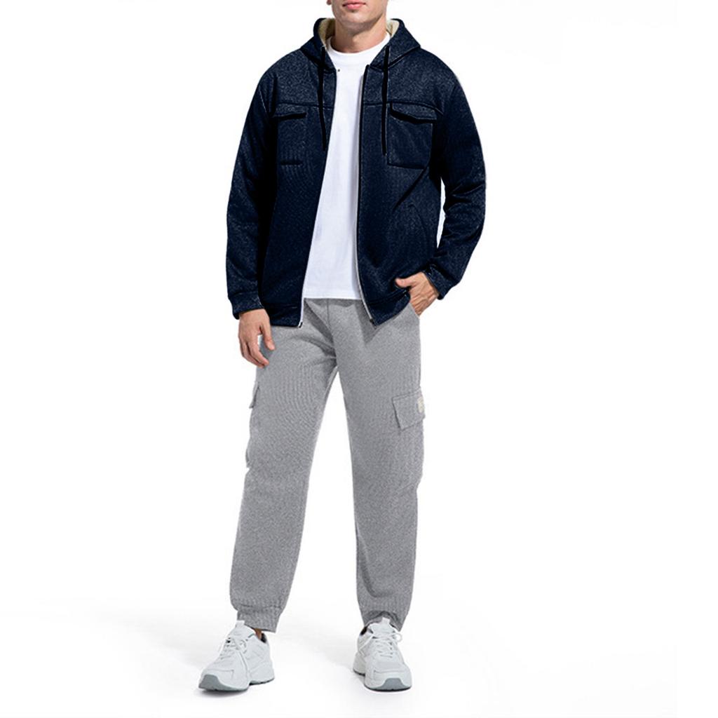 Мужской  Waverg  Карман на молнии  Отложной воротник  Самосовершенствование  Кардиган  Куртка  Комплект