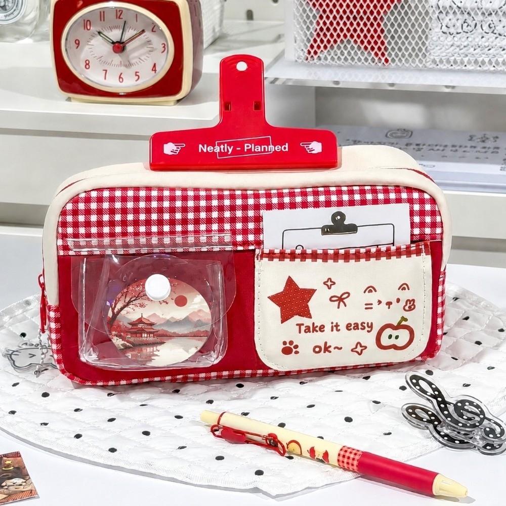 Shell Quilted Pencil Case Portable Pencil Pouch Cute Cartoon Stationery Bag Gift