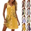 Summer Dresses For Women Beach Boho Sleeveless Printing Tshirt Tank Sundresses