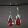 [Gothic Waterdrop Earrings] Gothic Waterdrop Earrings - 1 Pair, Hook Design, Red/Black, Retro Charm, Ideal Holiday Gift for Sister or Best Friend