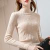 Women Knit Clothes Autumn Winter Long Sleeve Thin Pullover Sweater Fashion Half High Collar Women's Sweaters Bottoming Tops 29132