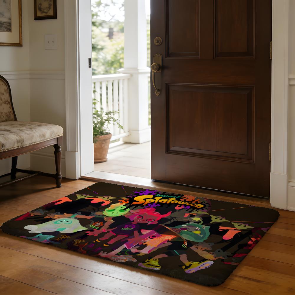 Floor Mat Soft Flannel Rug Non Slip Absorbent Mat for Bathroom Bedroom Home Decor Kwaii Climb the wall Cat