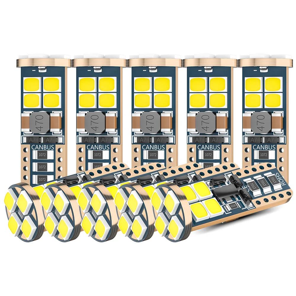 10 шт. Canbus W5W T10 Светодиодные лампы 12-SMD 12V/24V 6500K Белый 194 168 Лампы для салона автомобиля, карты, потолка, габаритного света Автомобильная лампа 4 Вт