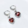 Серьги-подвески в форме сердца, инкрустированные красным кристаллом, серьги-капли из сплава, идеальные женские украшения для женщин, на каждый день и для вечеринок