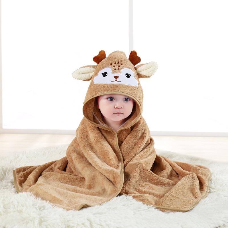 Cartoon Animal Baby Bath Towels Soft Newborn Hooded Towel Blanket Toddler Bathrobe Warm Sleeping Swaddle Wrap for Boys Girls