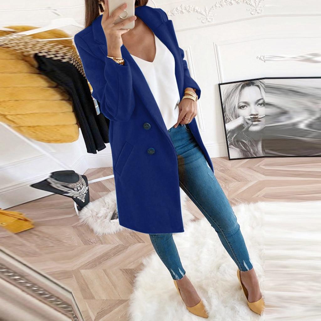Женское элегантное смешанное пальто из искусственной шерсти, тонкое женское длинное пальто, верхняя одежда, куртка