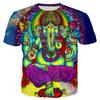 Men's T-shirts Colorful Trippy 3D Printed Shirts Summer Fashion Psychedelic Elephant T-shirts Hip-hop Prints Shirt