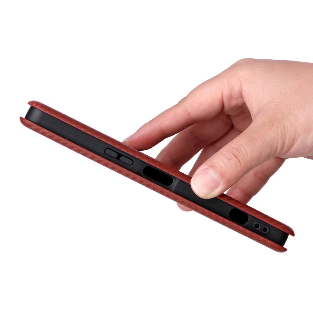 Чехол для Sony Xperia 1 VII с текстурой углеродного волокна, противоударный, из ПУ кожи, чехол для телефона