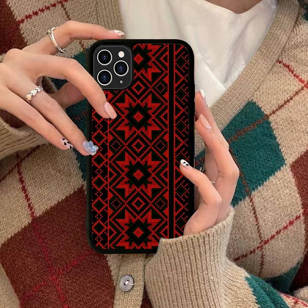 Чехол для телефона с узором-орнаментом Украины, силиконовый, PC+TPU, для IPhone 11 12 13 14 15 16 Plus Pro Max