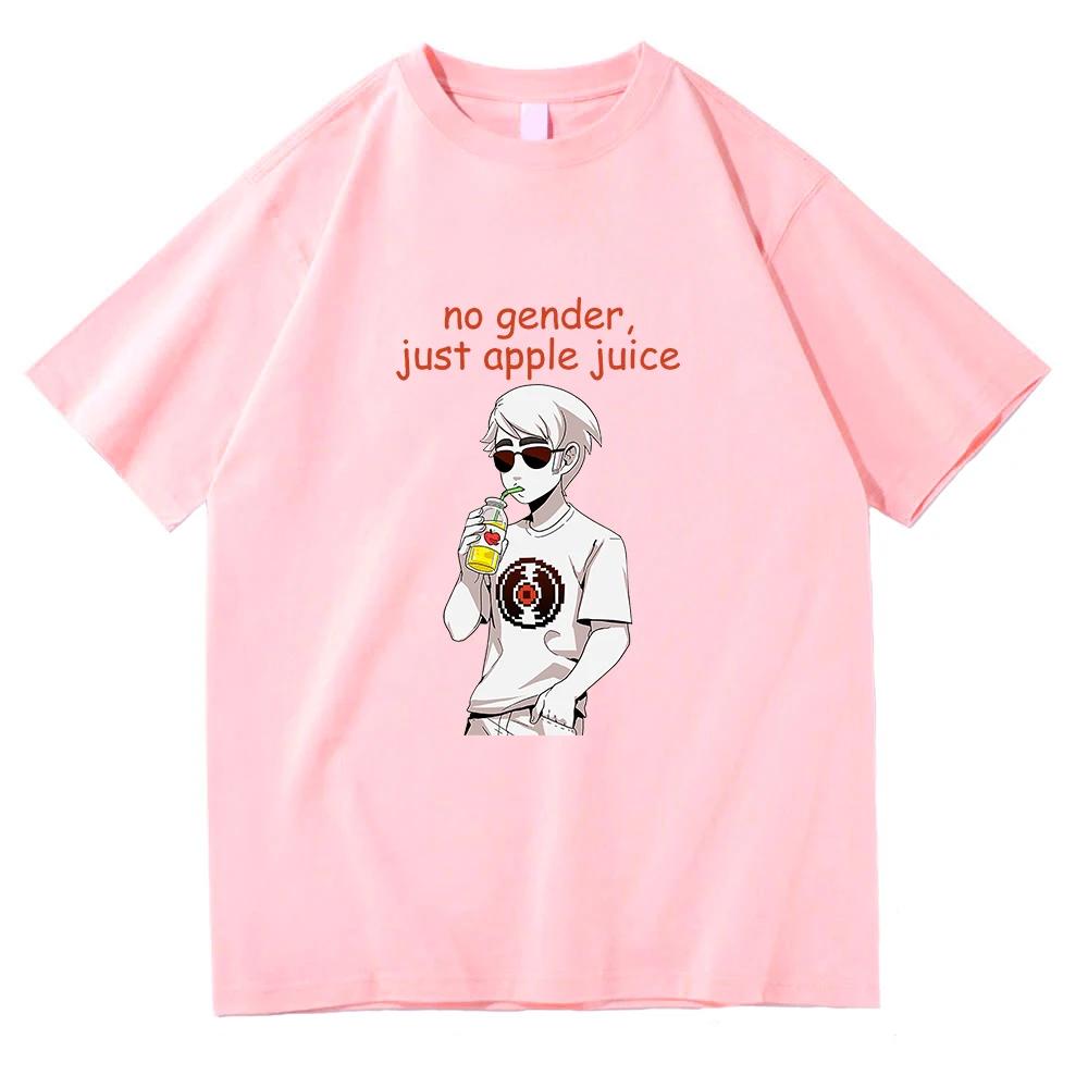Футболки Homestuck Без пола, просто яблочный сок Смешная мужская/женская толстовка Винтажная летняя хлопковая футболка с коротким рукавом в стиле харадзюку