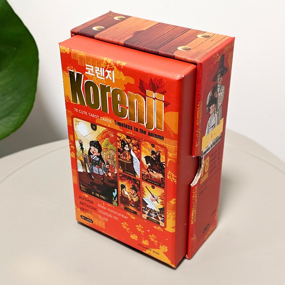 Korenji Tarot 78 Cute Korean Hanbok Style Cards Timeless in The Autumn Chibi Tarot Deck for Collectors in Rigid Box 12*7cm