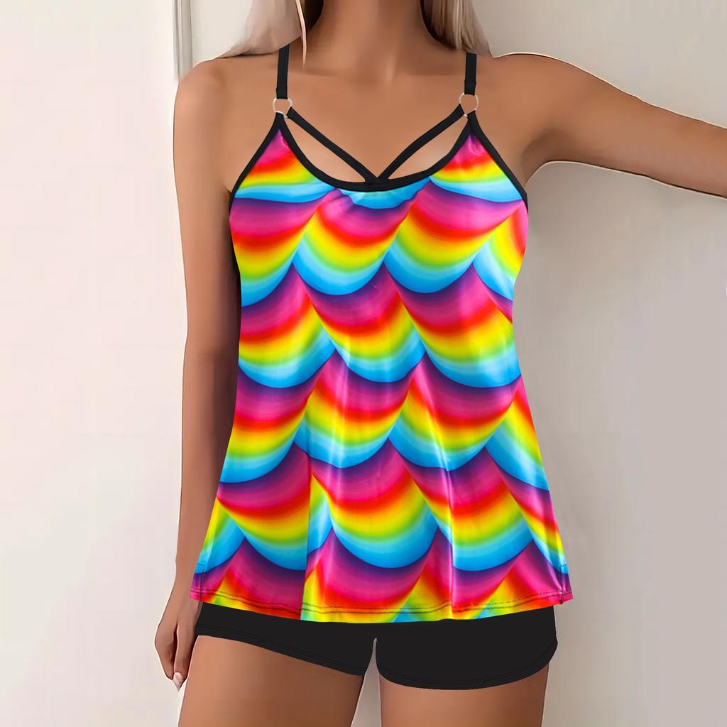 2Pcs/Set Women Summer Bikini Set Halter Backless Bra High Waist Swimming Set Beachwear Plus Size