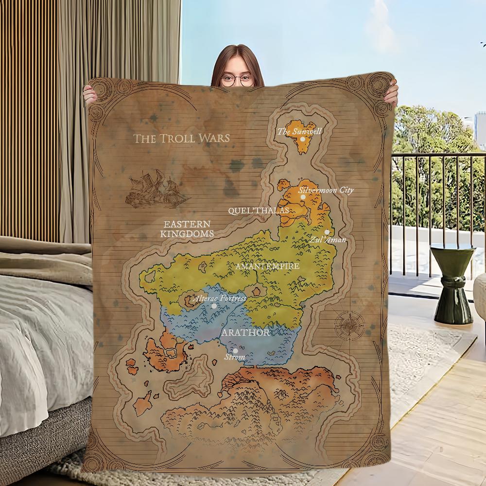 W-World of W-Warcraft-ES Карта Игра Одеяло Для Дивана Комнаты Микрофибра Постельное Белье Одеяло Офис Путешествие Подарок Дом
