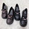 Sweet Puff College Wind 2025 New Height Enhanced Platform JK Uniform Shoes Super Soft Student Shoes Lolita Black