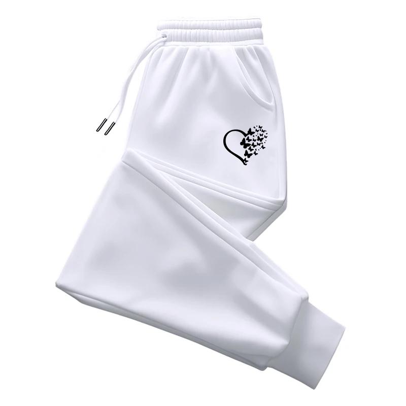 Женские милые брюки-джоггеры с принтом Высококачественные женские повседневные спортивные однотонные брюки Домашние уличные спортивные штаны