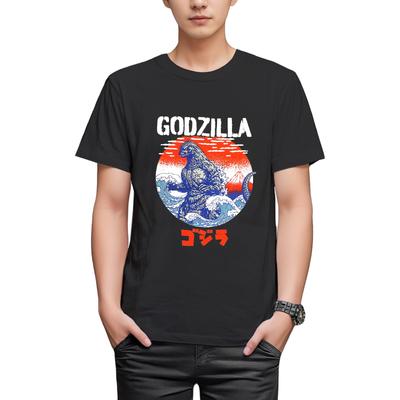 Футболка Fineplus Godzilla, с коротким рукавом, с принтом постера Кинг Гидоры, в японском стиле, с дизайном цветущей сакуры, атрибутика с персонажем