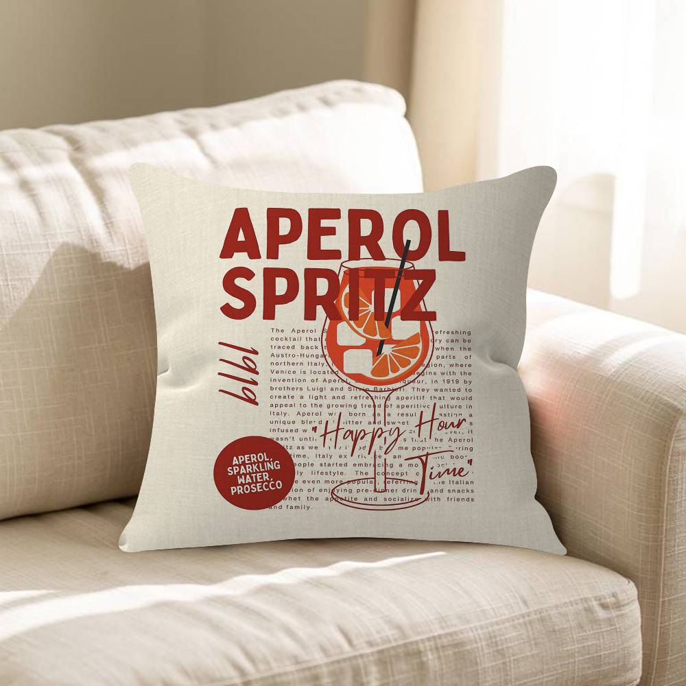 Aperol Spritz Арт Наволочка Чехол на Подушку Дивана Декор Комнаты Подарок для Детей