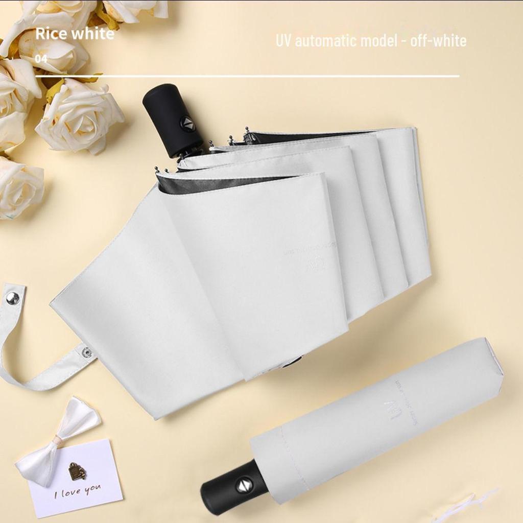 Женский автоматический складной зонт от солнца и дождя с защитой от УФ-лучей и логотипом