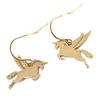 [Q1016] - Rose Gold 'Licorne My Unicorn' Steel Designer Earrings - 25x15 Mm