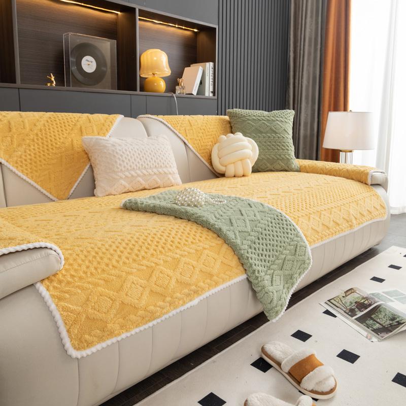 Чехлы на диван для гостиной, Нескользящий чехол для дивана, шезлонг, коврик для дивана, скандинавское универсальное угловое полотенце для дивана
