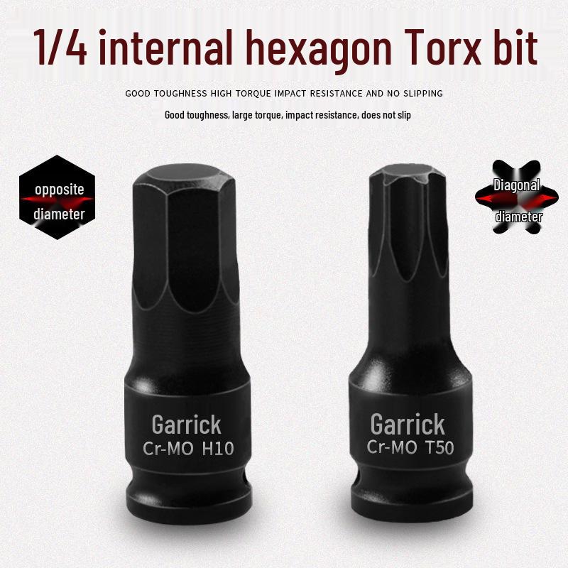 Мини-пневматическая трещотка-отвертка и гаечный ключ 1/4" с шестигранником 6,3 мм и битой Torx