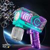 Bubble Gun Toys With LED Lights Automatic Bubble Machine 10-Hole Bubbles Wands Blaster Bubble Outdoor Party For Kids