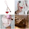 Sweet Cool Sparkling Heart Phone Charm Straps Car Keys Hanging Pendants Bag Decoration Lanyard Purse Accessories