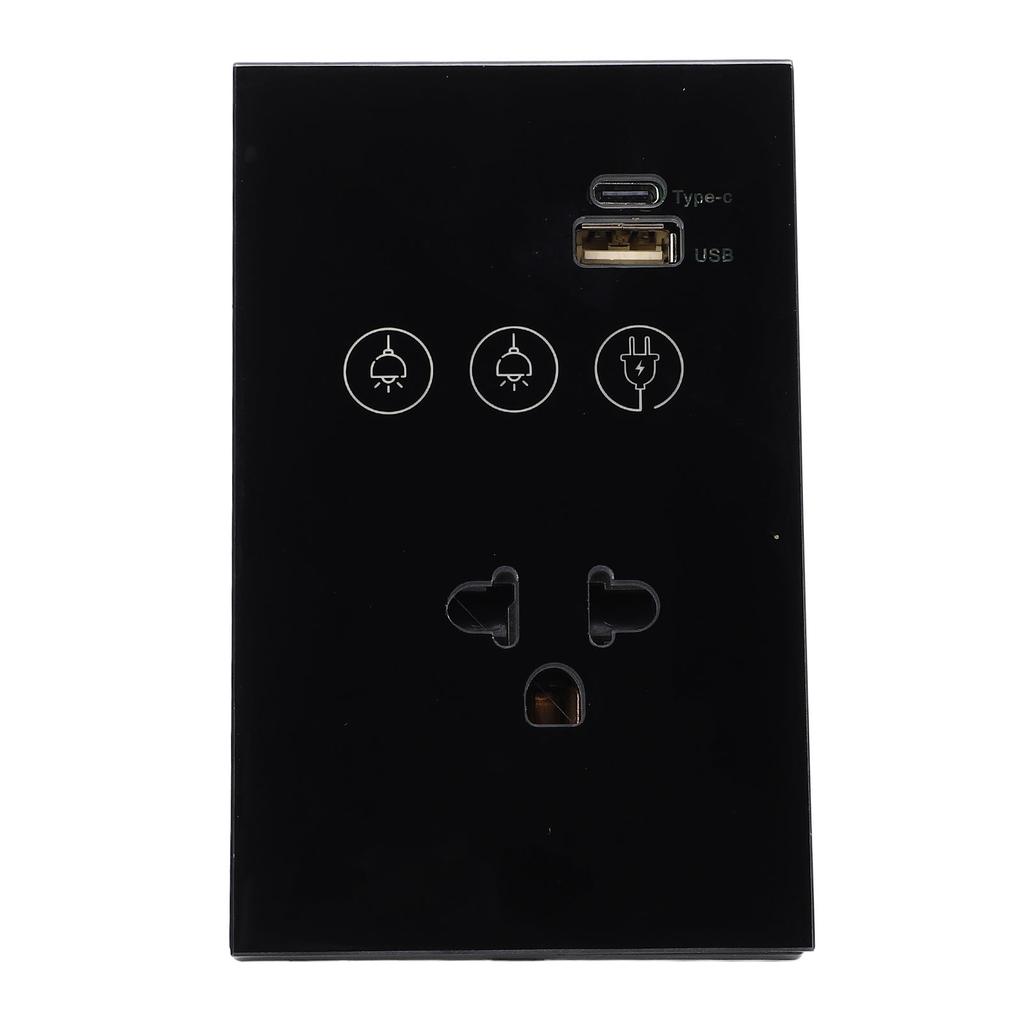 Smart Wall Outlet 2.4G WiFi Touch Light   Voice Remote Control Smart Plug with USB and Type C   Port for  