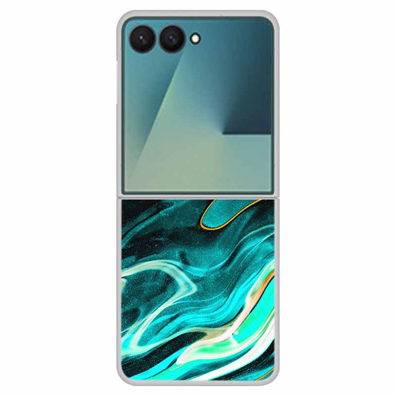 Мраморный чехол для Samsung Z Flip7 Прозрачная жесткая пластиковая крышка из поликарбоната Ударопрочный чехол для Samsung Galaxy Z Flip 7 5G Чехол Zflip7