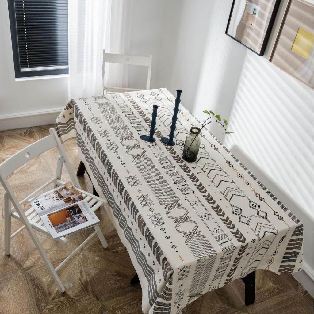 Tablecloth Cotton and Linen Printed Blue and White Porcelain Retro Tablecloth Restaurant Cloth Tablecloth