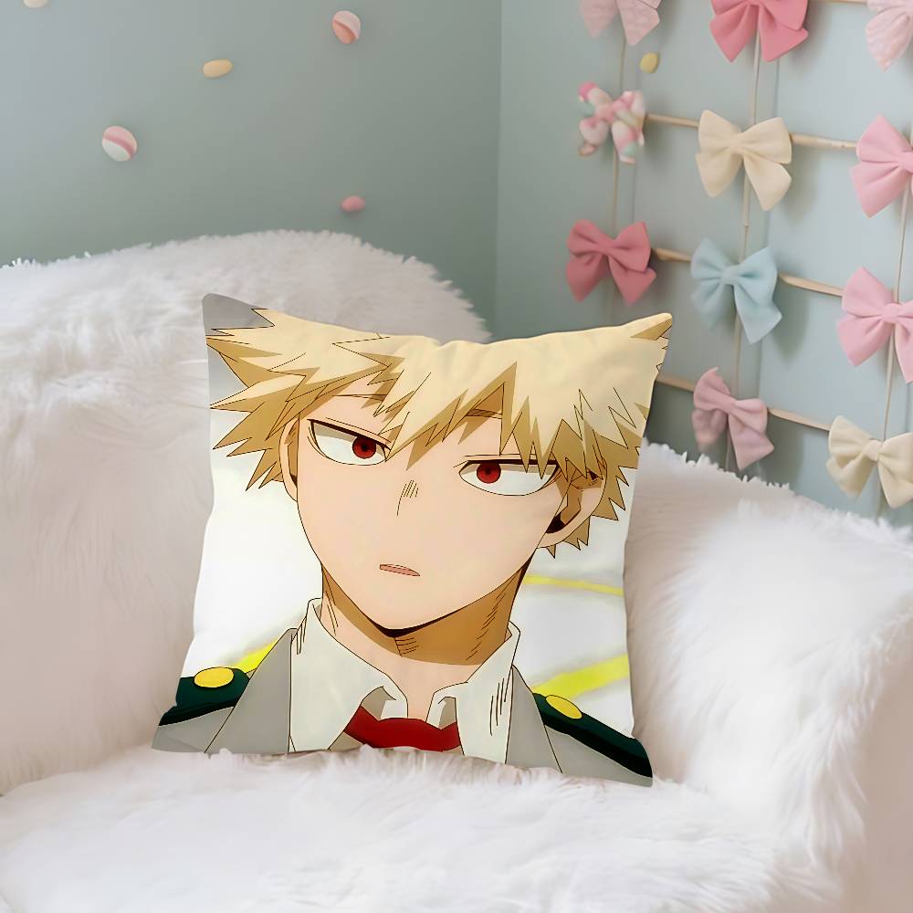Cute BBakugo KatsukiS Anime Case Plush Fabric Soft Pillowcase Double Sided Print Cushion Cover Household Gifts