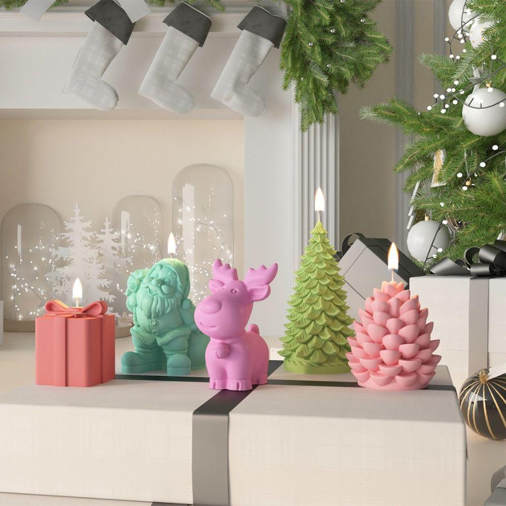 Белые силиконовые формы для свечей Санта-Клауса, силиконовая форма для мыла, новая форма для свечей