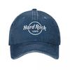 Hard Rock Logo Cafes Baseball Cap Vintage Distressed Denim Washed Restaurant Bar Cap Men Women Outdoor All Hat