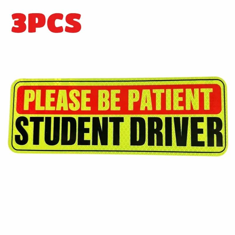 Магнит на машину «Ученик за рулем» Наклейка для начинающих водителей Предупреждение о безопасности Светоотражающая наклейка «Начинающий водитель» Пожалуйста, будьте терпеливы Ученик 1/3P