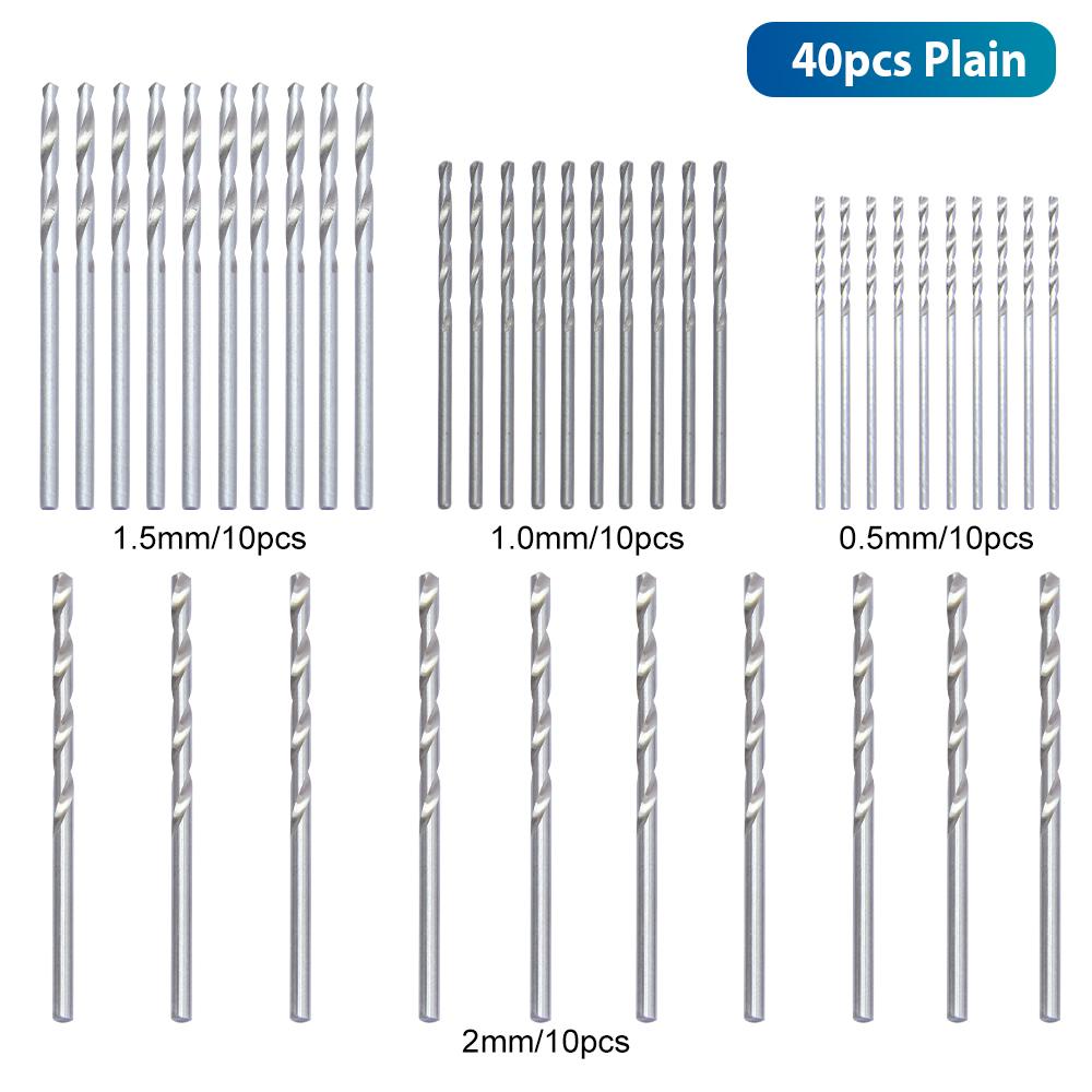 NINDEJIN 13/40/50/60pcs Twist Drill Bit Set Woodworking 1-6.5mm HSS Drill Bit for Carpentry Hand Tools