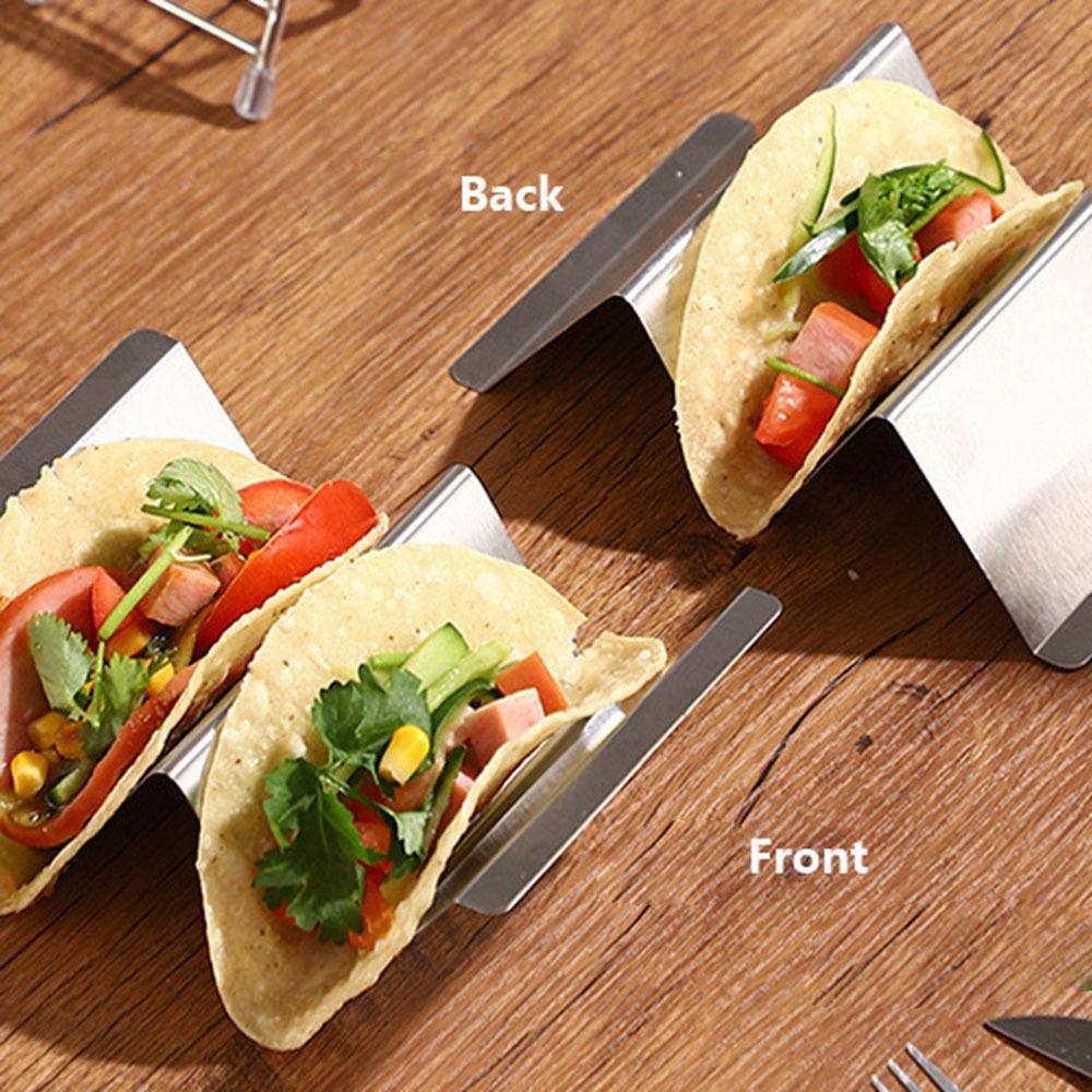 Stainless Steel Taco Holder 2/3 Grids Taco Shell Stand Portable Taco Plate Kitchen