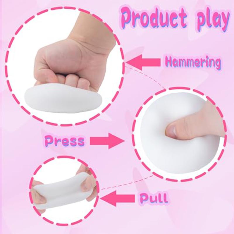 1/12PCS Squishy Tofu Stress Balls Autism Sensory Toys Stress Anxiety Relief Fidget Toys Slow Rising Stretch Dough Ball for Kids