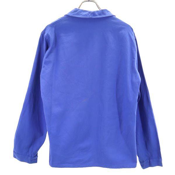 EURO WORK 60-е Винтажная куртка с длинным рукавом синяя Вышивка эмблемы Мужская Б/У