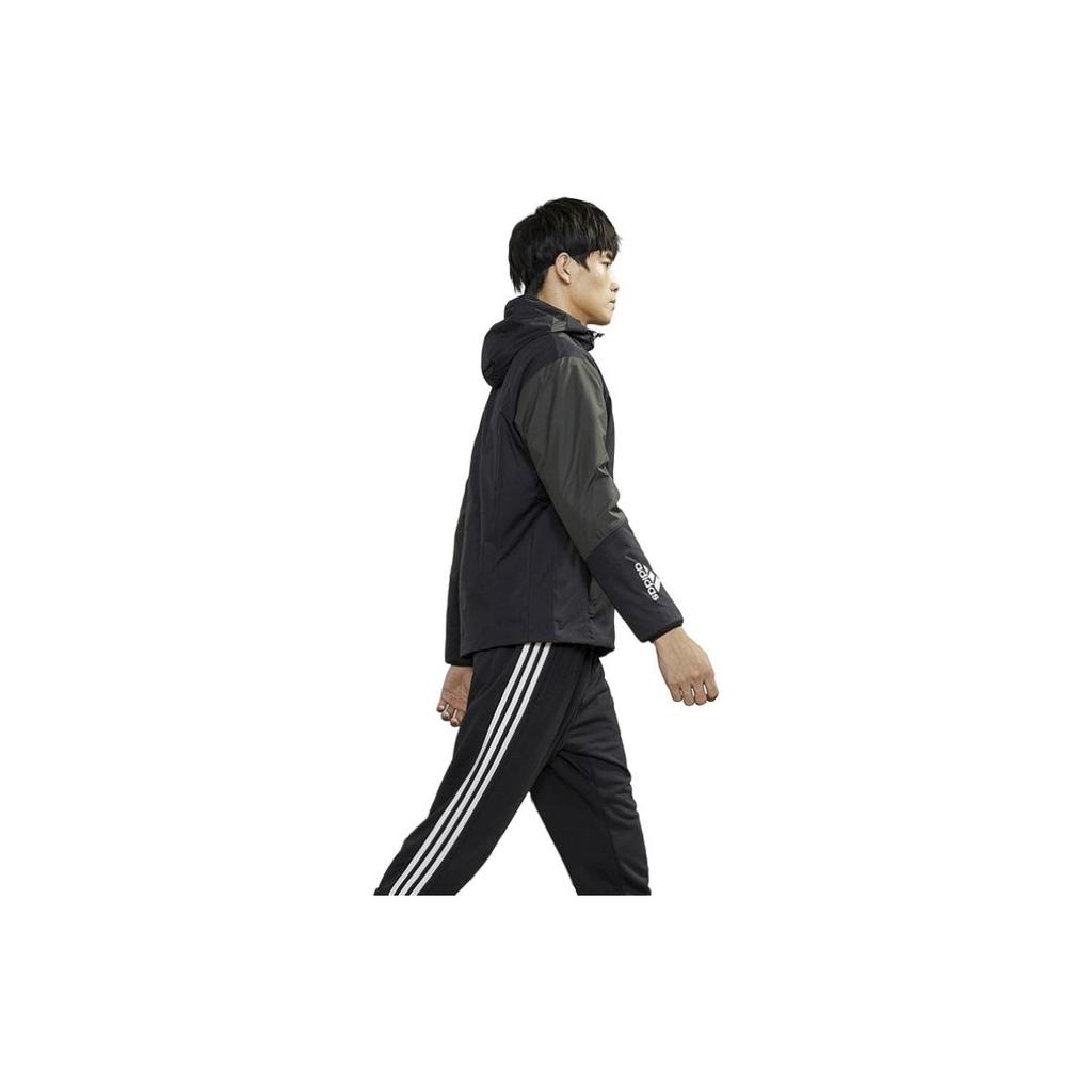 Adidas Повседневная спортивная ветрозащитная куртка с капюшоном Мужская куртка черная GF4023