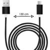 Micro USB Cable for Huawei P Smart + 2019 Braided Nylon USB Cable 1.3 Meter Fast Charge-Sync Cable-Data Transfer - BLACK