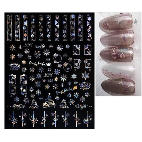Nail Sticker Christmas Patterns 3D Effects DIY Snowflakes Christmas Nail Art Foils
