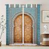 2pcs  Exotic Moroccan Pattern Curtains   Artistic Design Light - Filtering Polyester Curtains for Home Windows