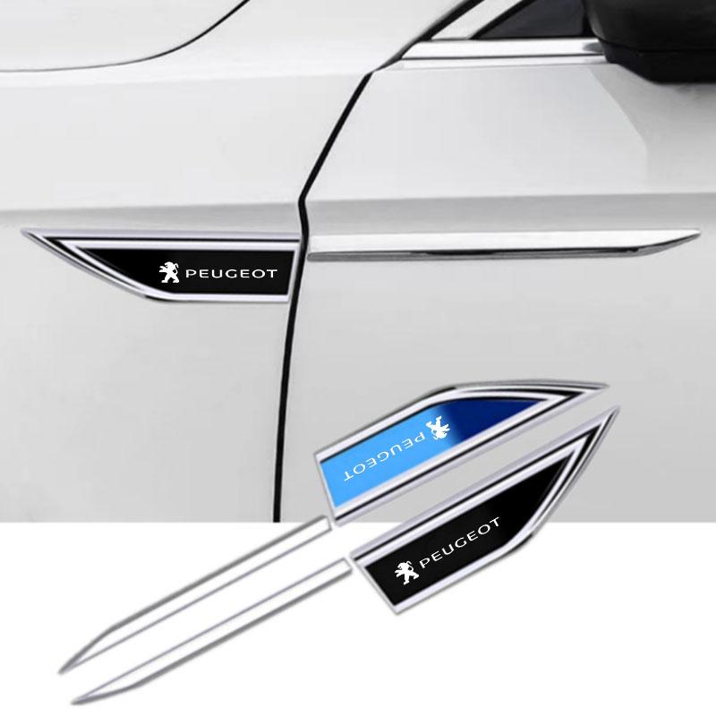 2Pcs Car Accessories Side Doors Blade Car Stickers for Peugeot 206 307 308 3008 207 208 407 508 2008 408 4008 Auto