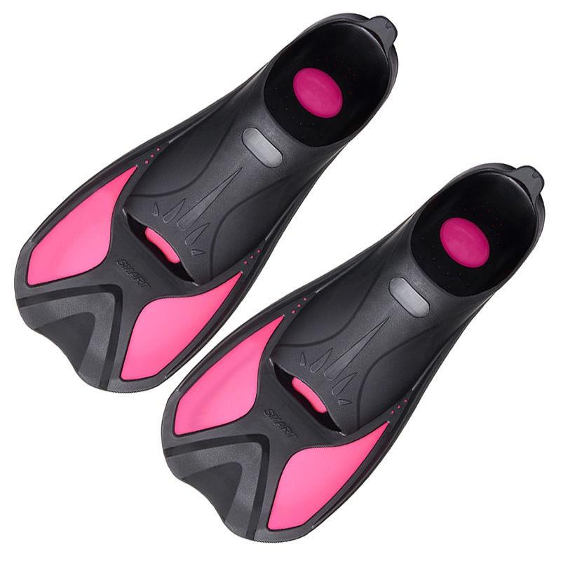 Short Open-Heel Swim Fins Snorkeling Beginners TPR Material Comfort Fit Non-Slip Foot Pocket