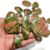 Удивительный натуральный цветочный унакитовый яшмовый кабошон, партия свободных кабошонов, смешанная партия, партия целебных драгоценных камней для изготовления ювелирных изделий.