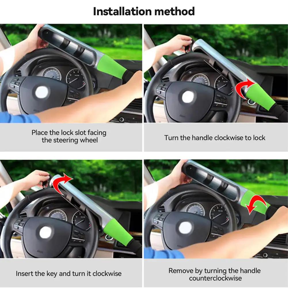 Противоугонный поворотный замок на руль автомобиля, автомобильные замки на руль, защитный замок, инструменты в стиле бейсбольной биты с ключами, аксессуары