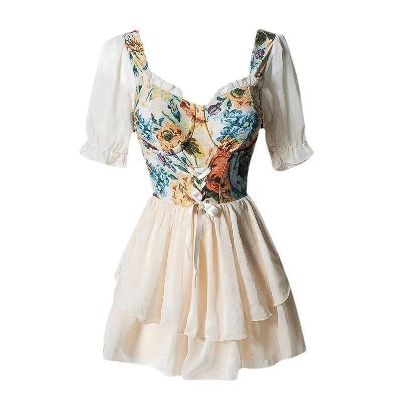 Swimsuit Female Summer Dress Fairy Medium Sleeve Student Korean ins Skinny Belly Cover Hot Spring Conservative Large Size Swimsuit