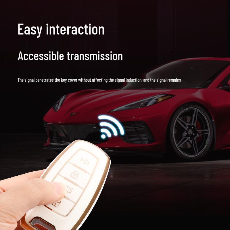 Золотой чехол для ключей из ТПУ с кантом для моделей Haval H2S, H4, H6, H8, H9, M6, F5, M6, X7 - Great Wall