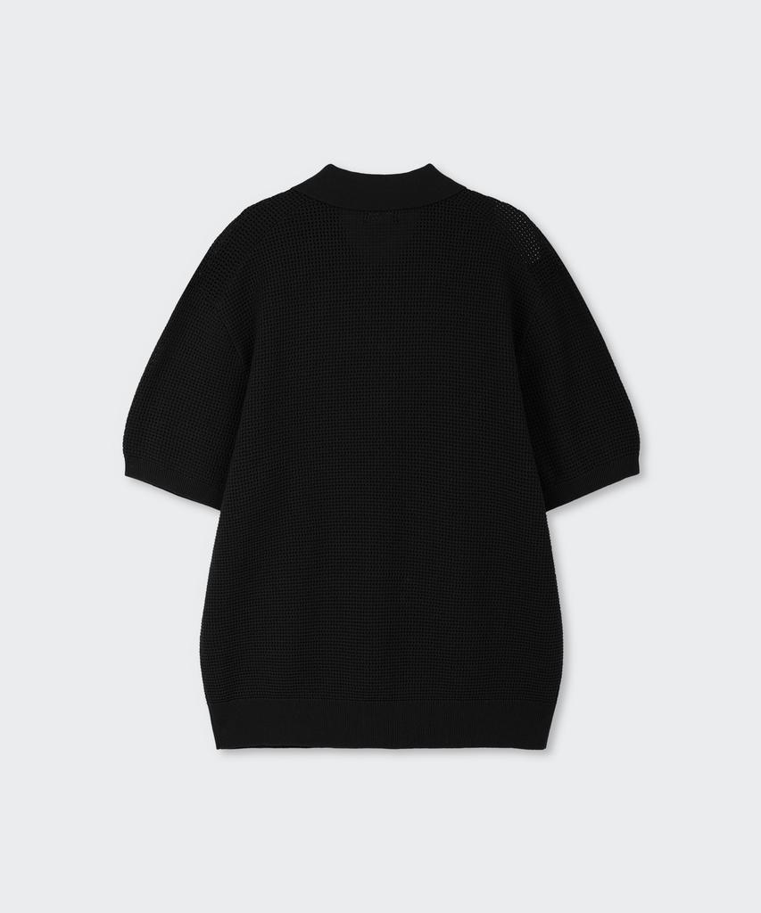 MUSINSA STANDARD Crocheted Knitted Polo Shirt [Black]
